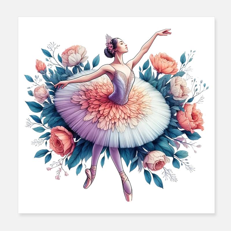 Balletttänzerin mit Tutu Poster 20x20 cm