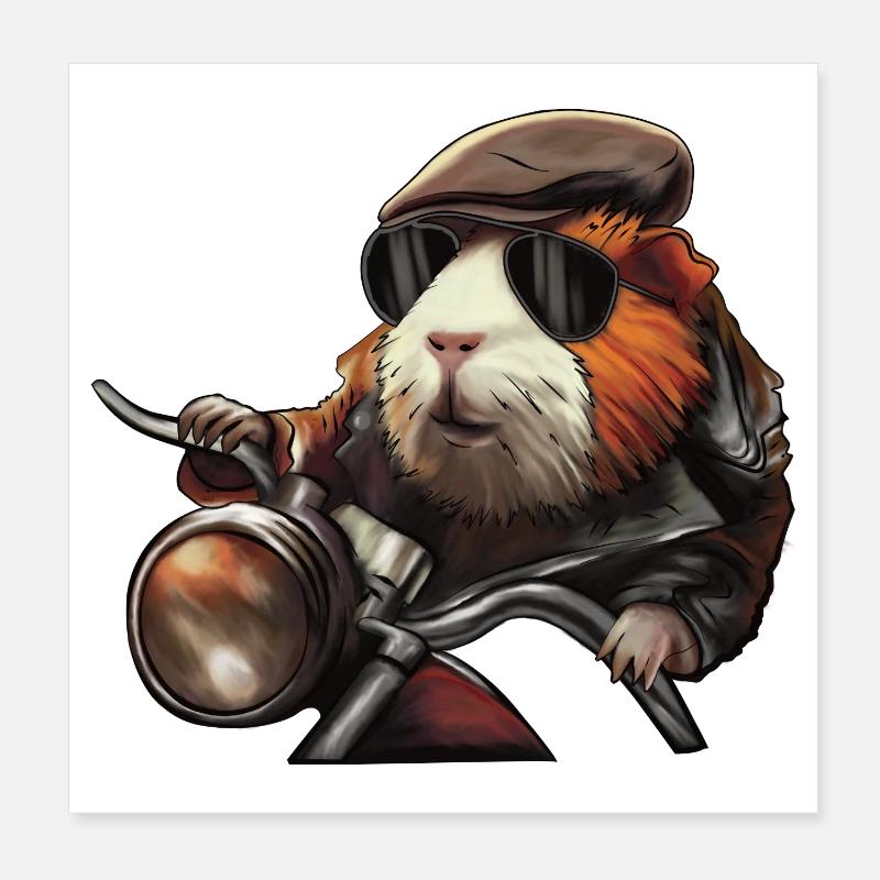 Abenteuer Meerschweinchen – Charakter Design Poster 20x20 cm