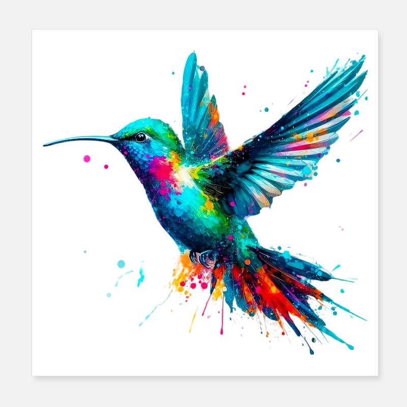 Colibri Poster 20 x 20 cm