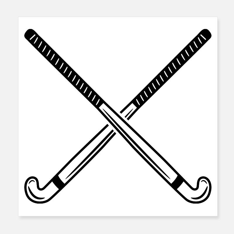 Hockeyschläger - Poster 20x20 cm - Weiß