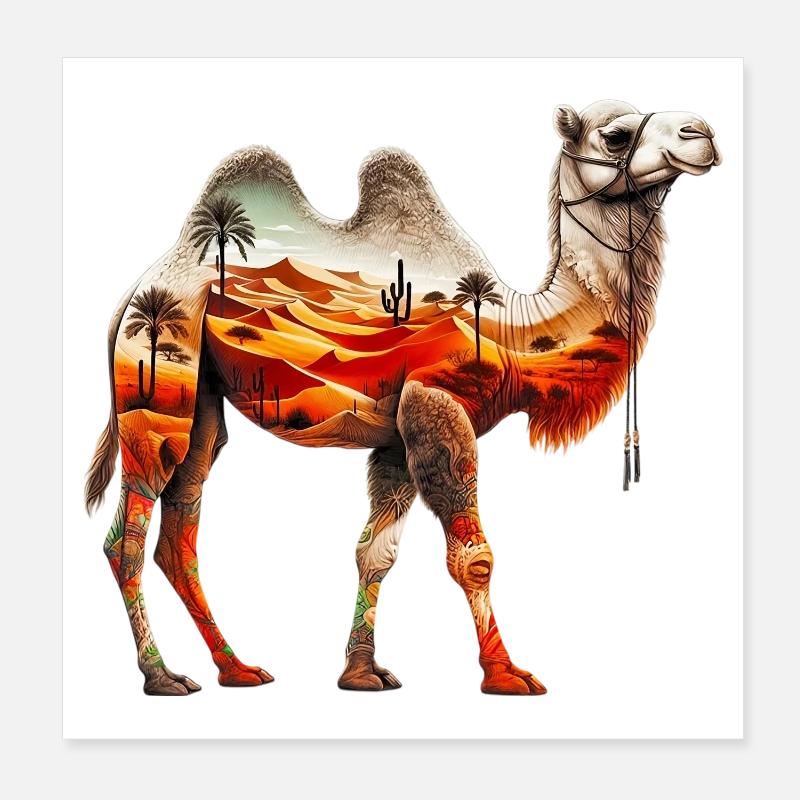 Kamel Poster 20x20 cm