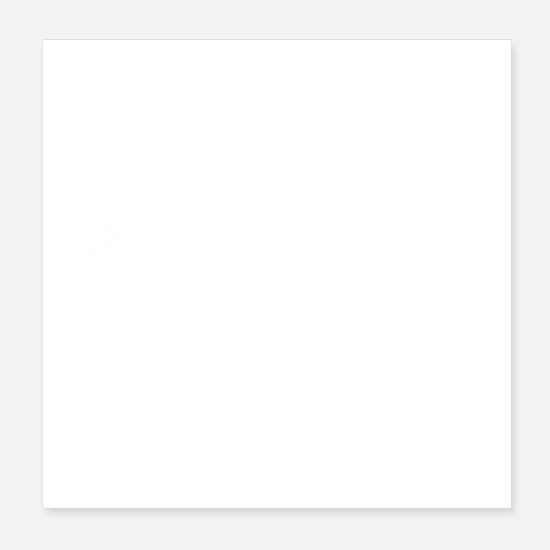 Le vent et le pissenlit blanc - Poster 20 x 20 cm - blanc