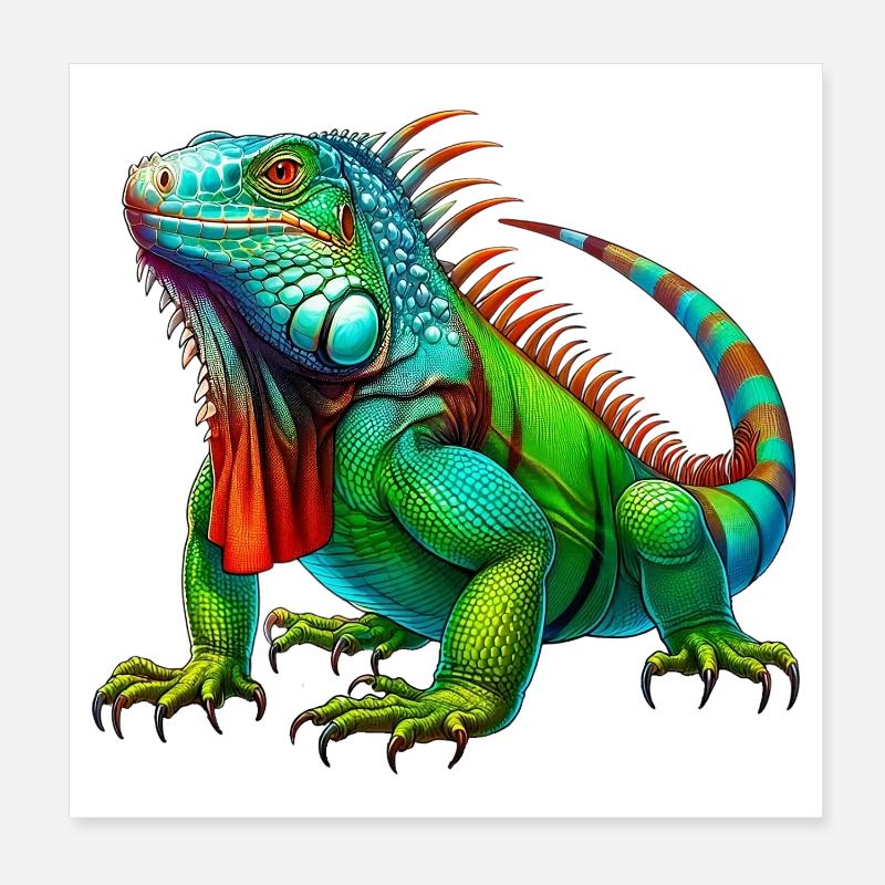 Iguana Poster 8" x 8" (20x20 cm)