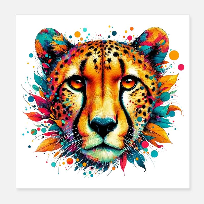 Cheetah Poster 8" x 8" (20x20 cm)