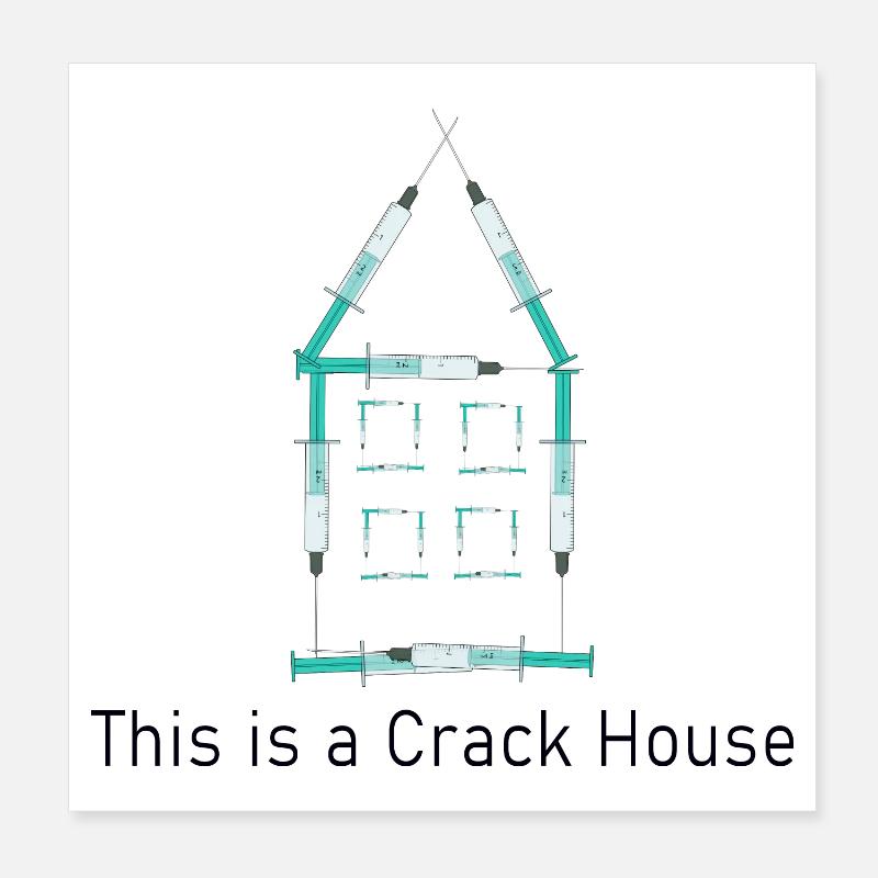 Crack Haus Poster 20x20 cm