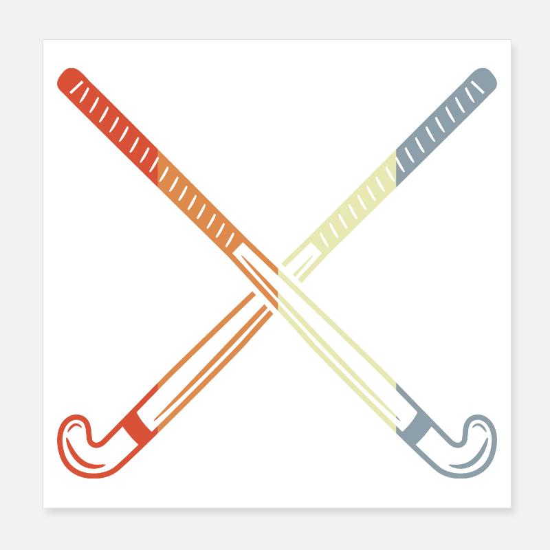 Retro Hockeyschläger Poster 20x20 cm