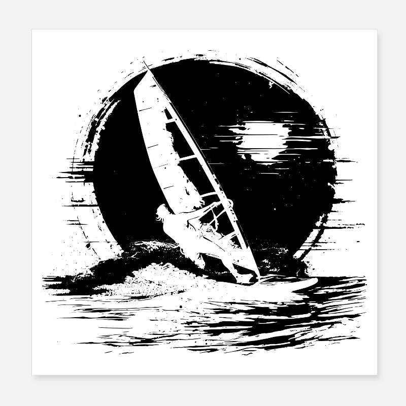 Windsurfen Fan Poster 20x20 cm