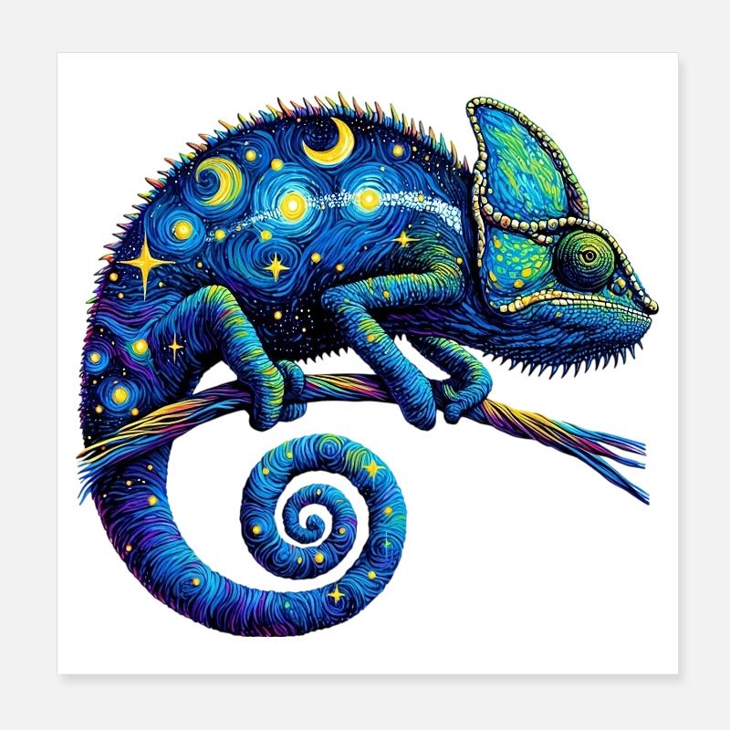 Caméléon Poster 20 x 20 cm