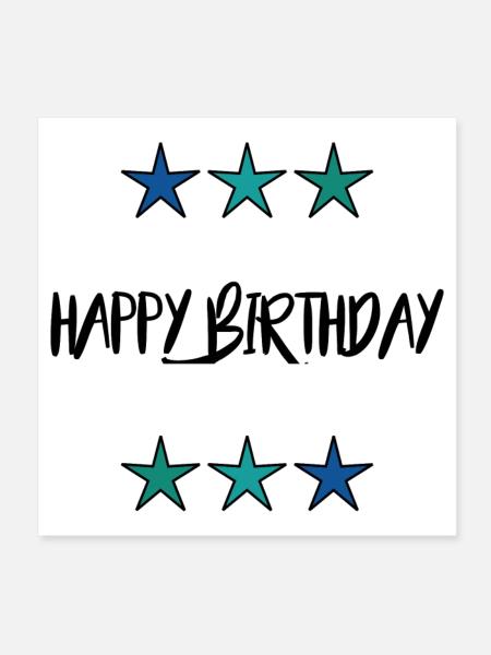 ANNIVERSARY. HAPPY BIRTHDAY. HAPPY BIRTHDAY. - Poster 8" x 8" (20x20 cm) - white - Front