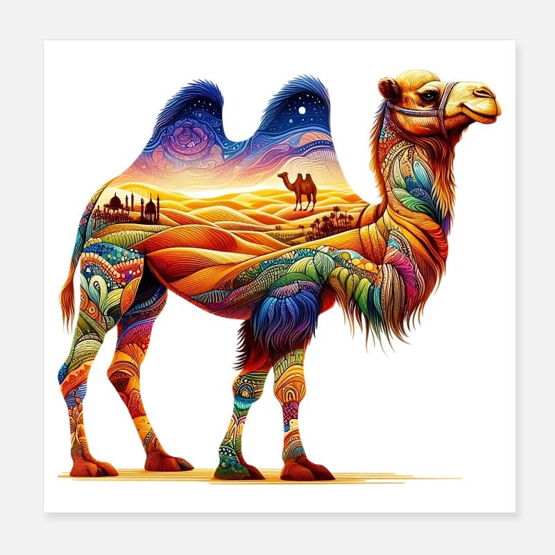Kamel Poster 20x20 cm