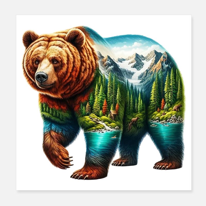 Bär Poster 20x20 cm
