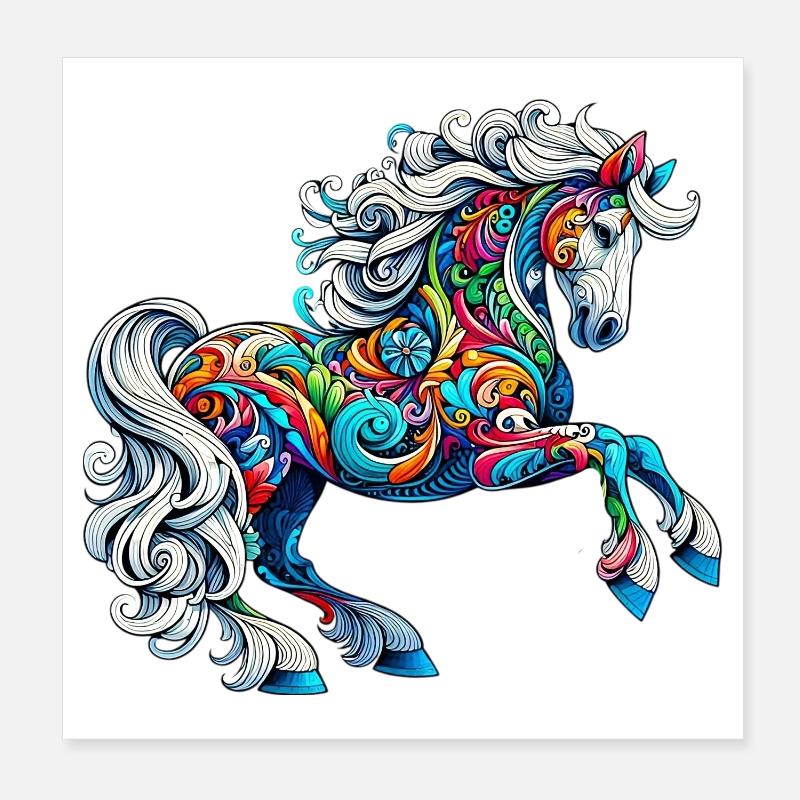 Cheval Poster 20 x 20 cm