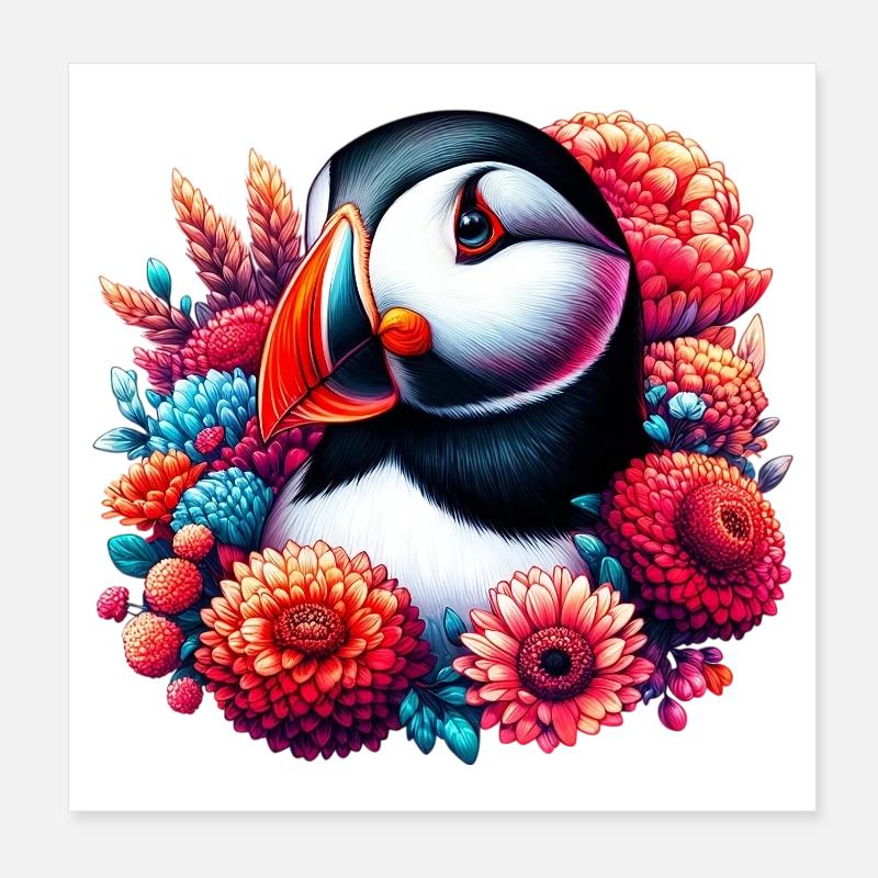 Macareux Poster 20 x 20 cm