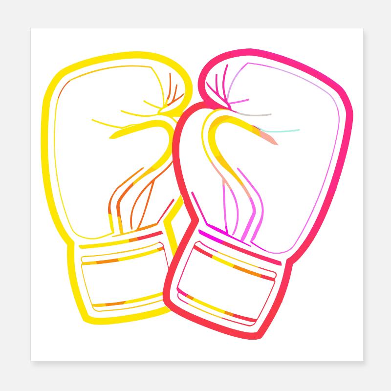 Dessin de gants de boxe Poster 20 x 20 cm