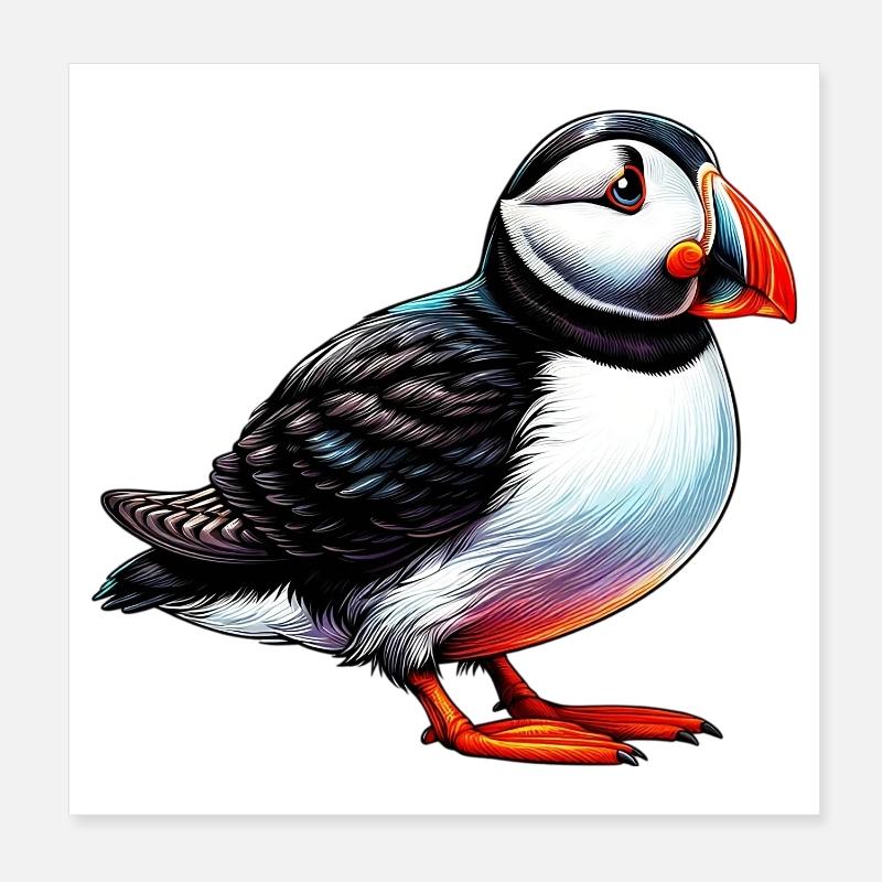 Macareux Poster 20 x 20 cm