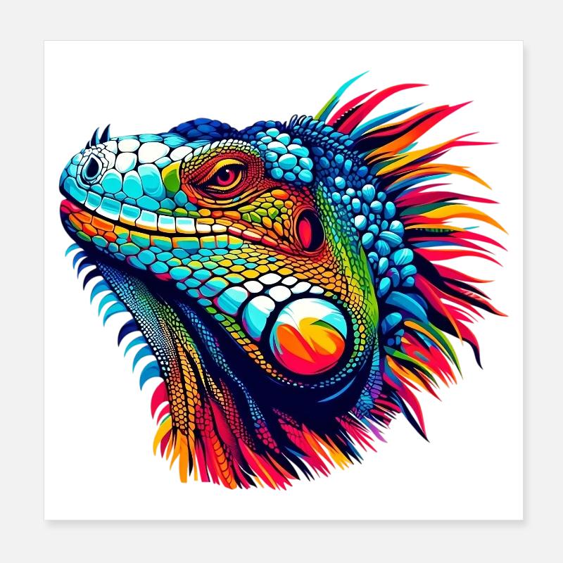 Iguana Poster 8" x 8" (20x20 cm)