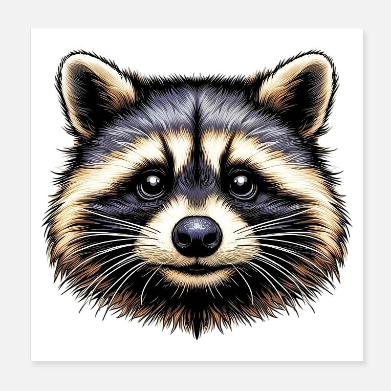 Waschbär Poster 20x20 cm