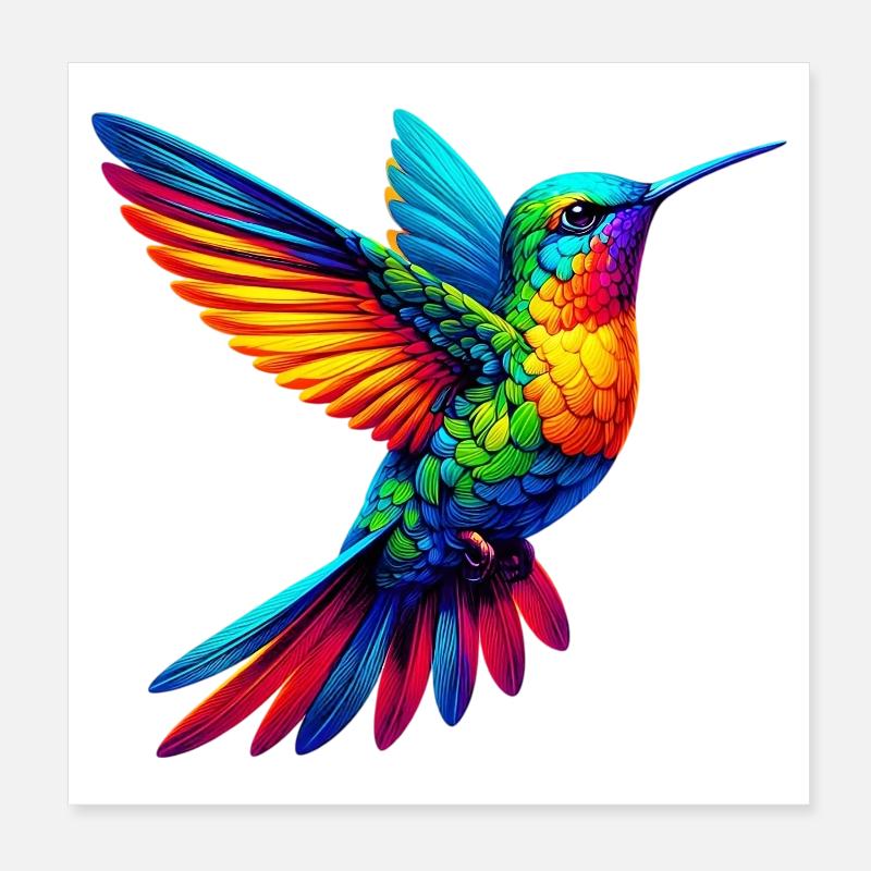 Hummingbird Poster 8" x 8" (20x20 cm)