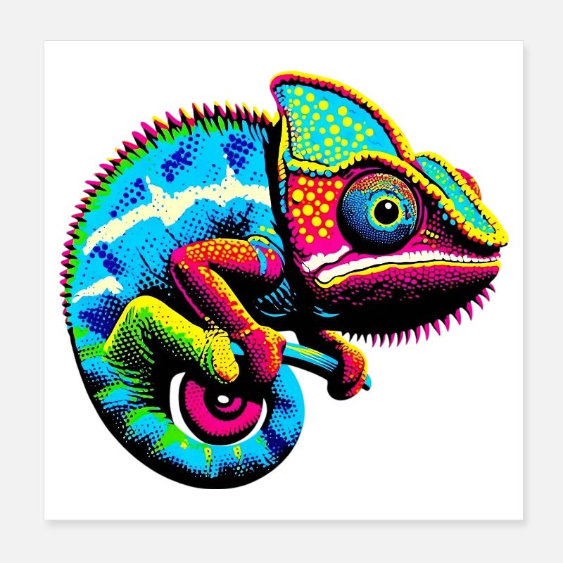 Caméléon Poster 20 x 20 cm