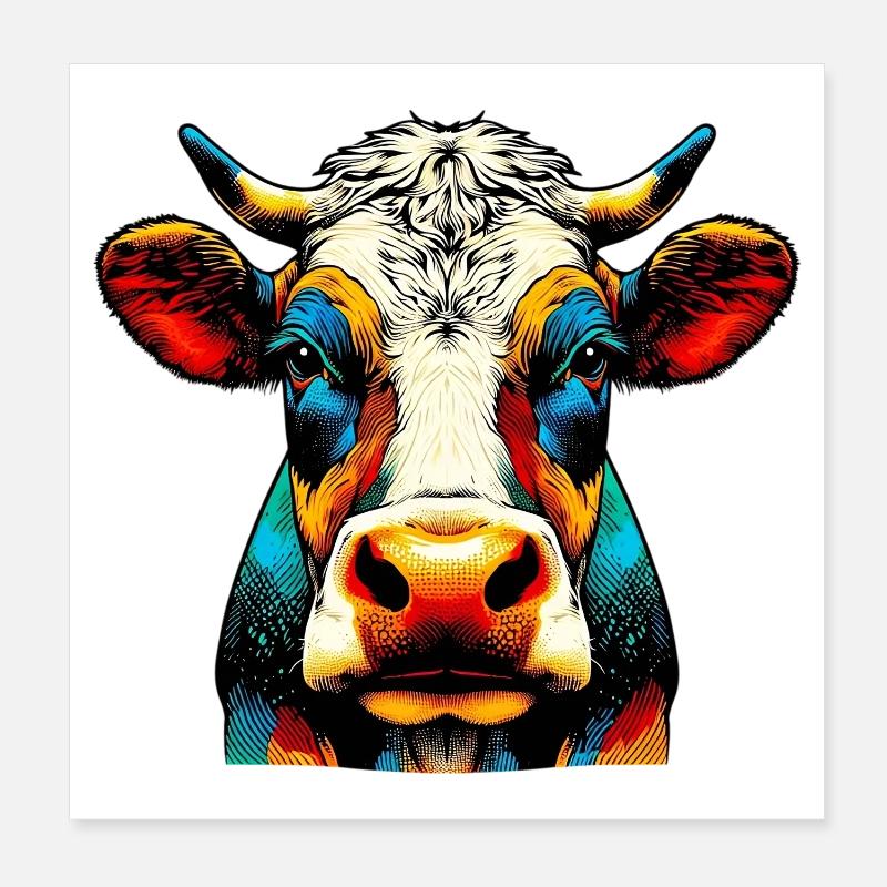 Vache Poster 20 x 20 cm