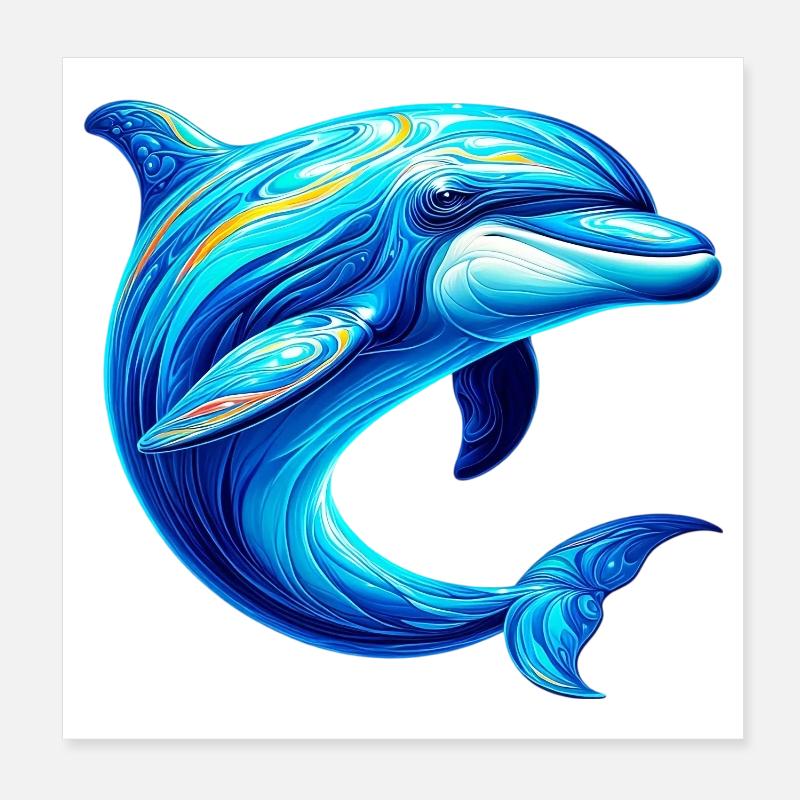Delfin Poster 20x20 cm