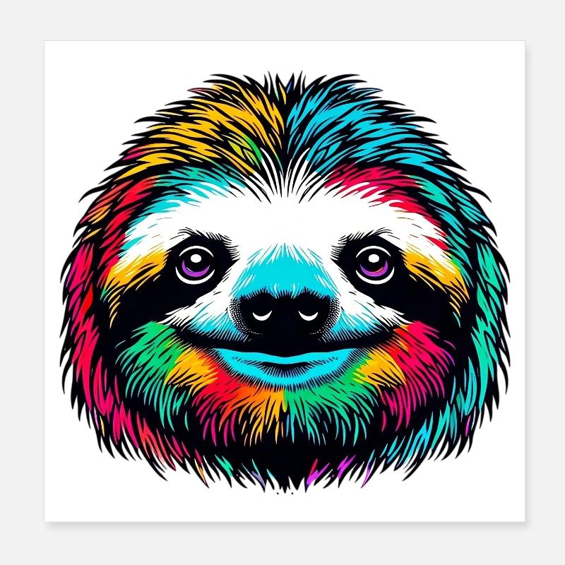 Sloth Poster 8" x 8" (20x20 cm)