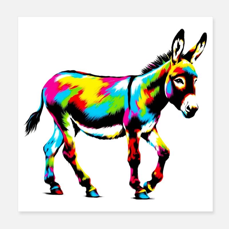 Donkey Mule Poster 8" x 8" (20x20 cm)