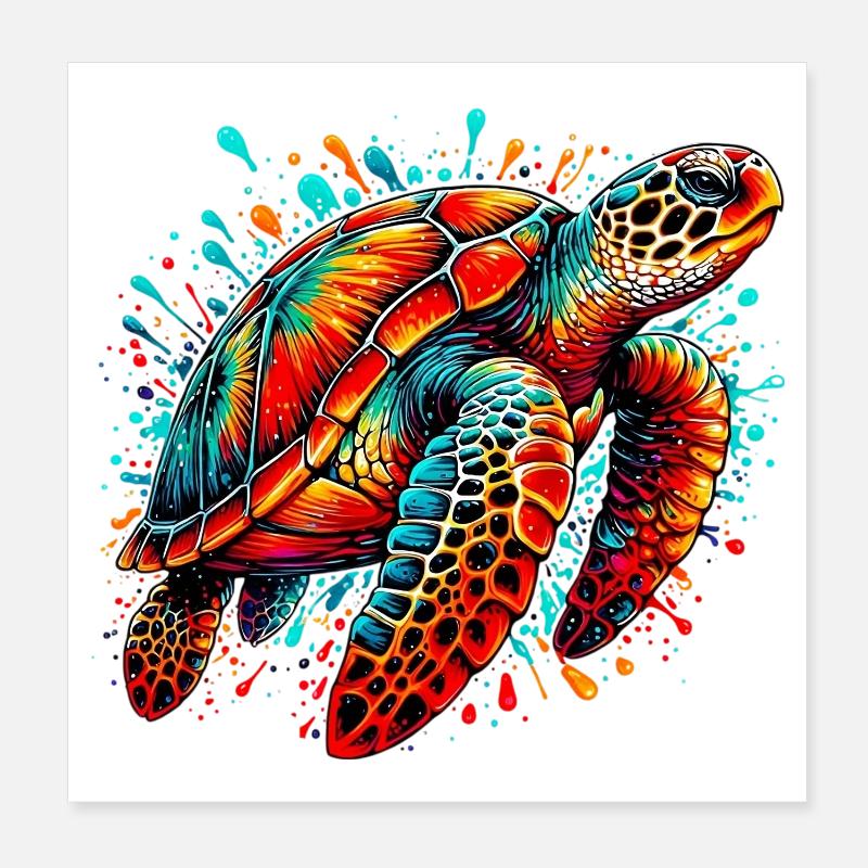 Tortue Poster 20 x 20 cm