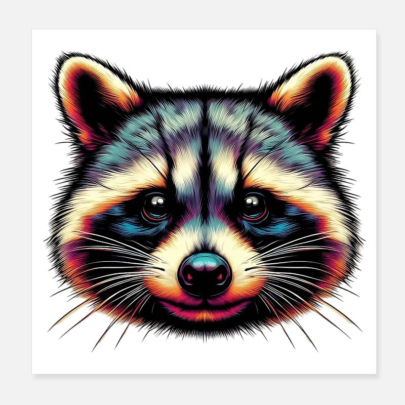Waschbär Poster 20x20 cm