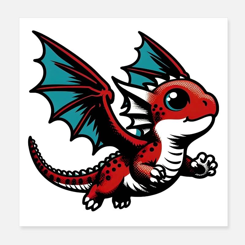 Drache Poster 20x20 cm