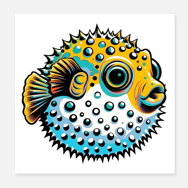 Pesce Palla Poster 20x20 cm