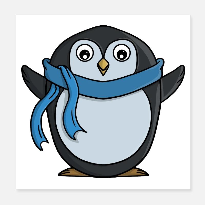 Pingouin mignon Poster 20 x 20 cm