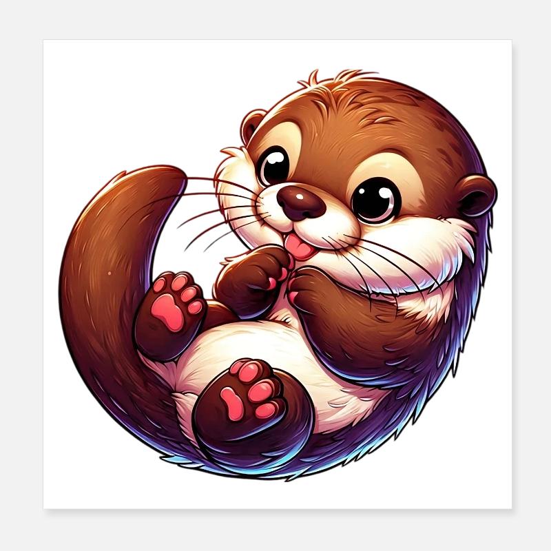 Otter Poster 20x20 cm