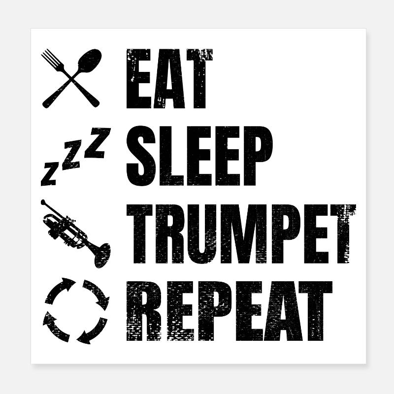Routine du trompettiste Poster 20 x 20 cm