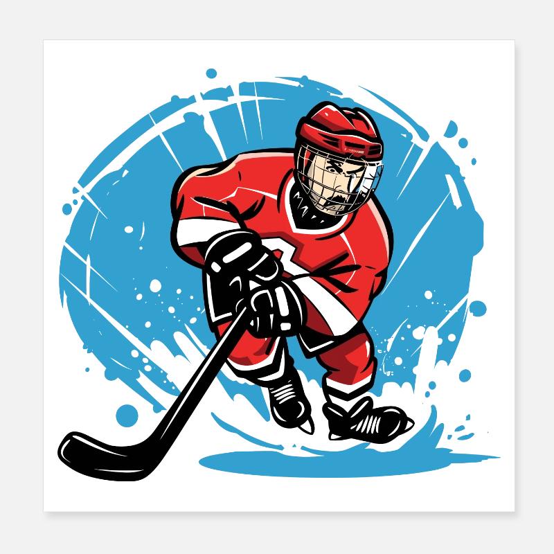 Joueur de hockey sur glace Poster 20 x 20 cm