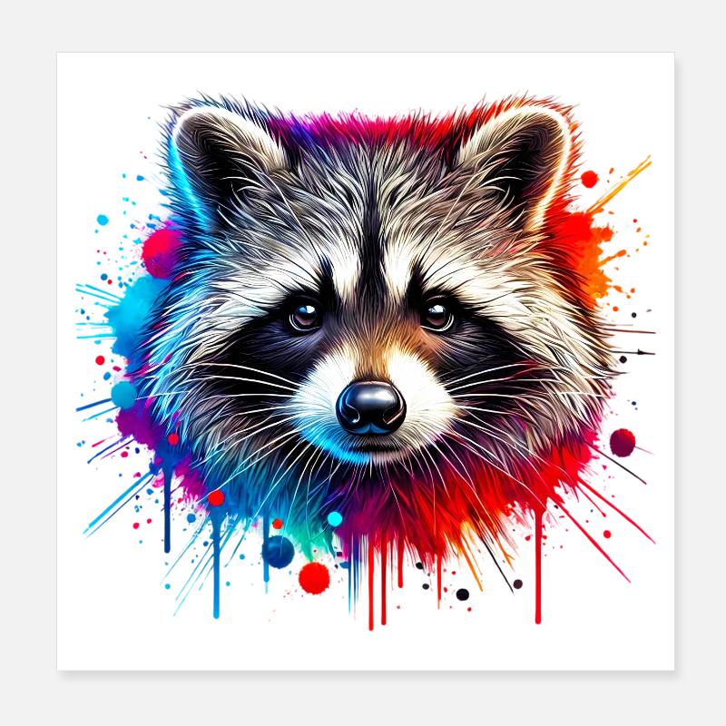 Waschbär Poster 20x20 cm