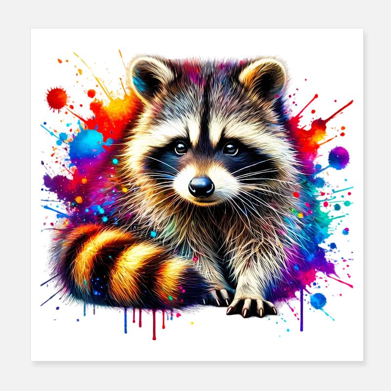Raton laveur Poster 20 x 20 cm