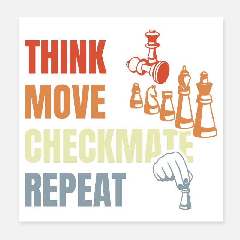 Citation d’un joueur d’échecs Poster 20 x 20 cm