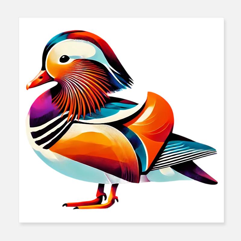 Canard mandarin Poster 20 x 20 cm
