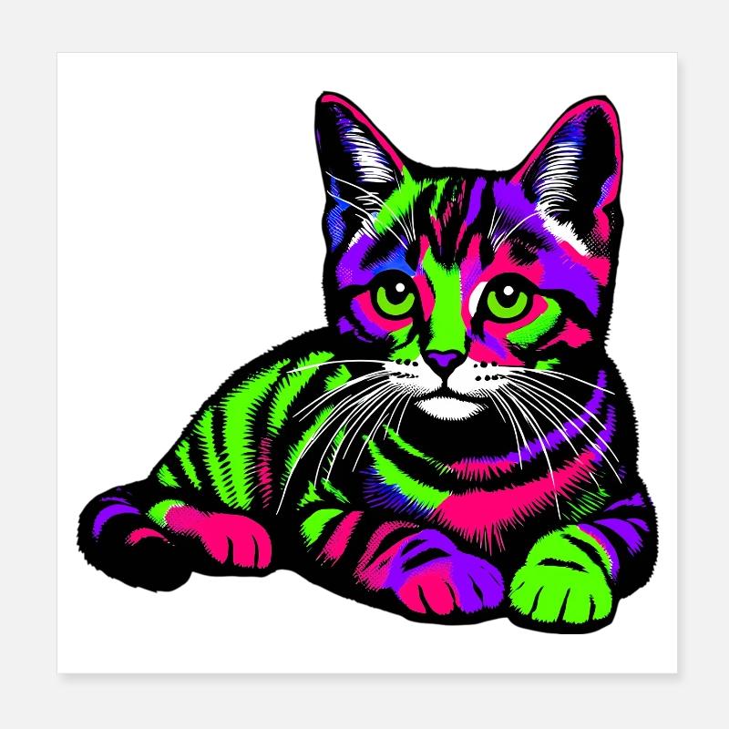 Cat Poster 8" x 8" (20x20 cm)