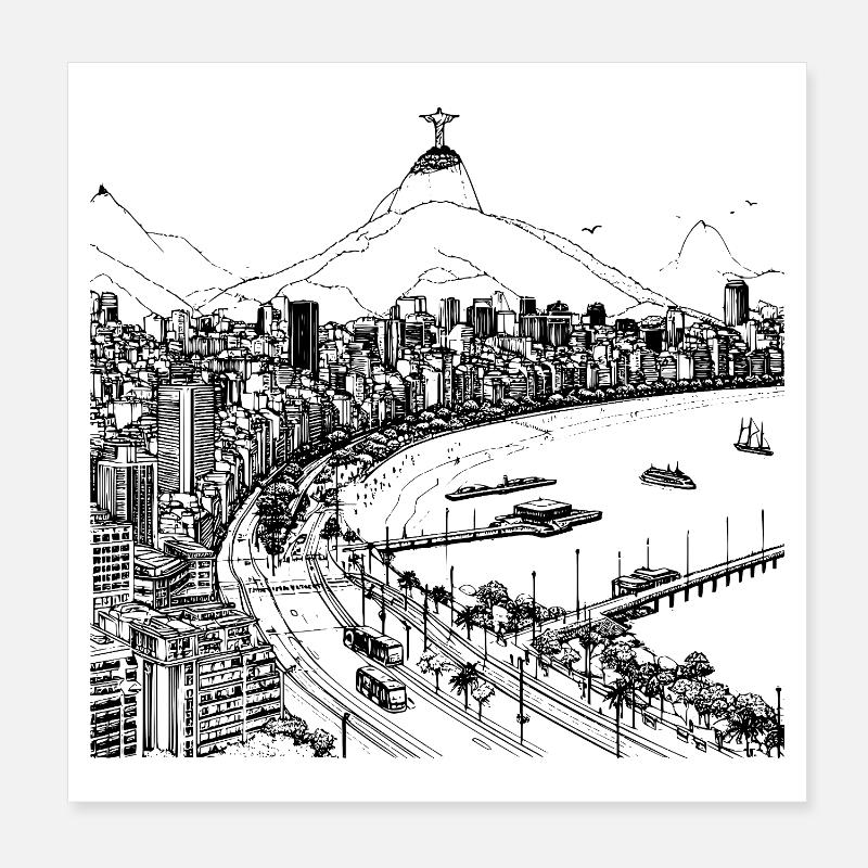 RIO DE JANEIRO Poster 8" x 8" (20x20 cm)