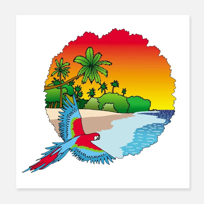 Retour au paradis Poster 20 x 20 cm