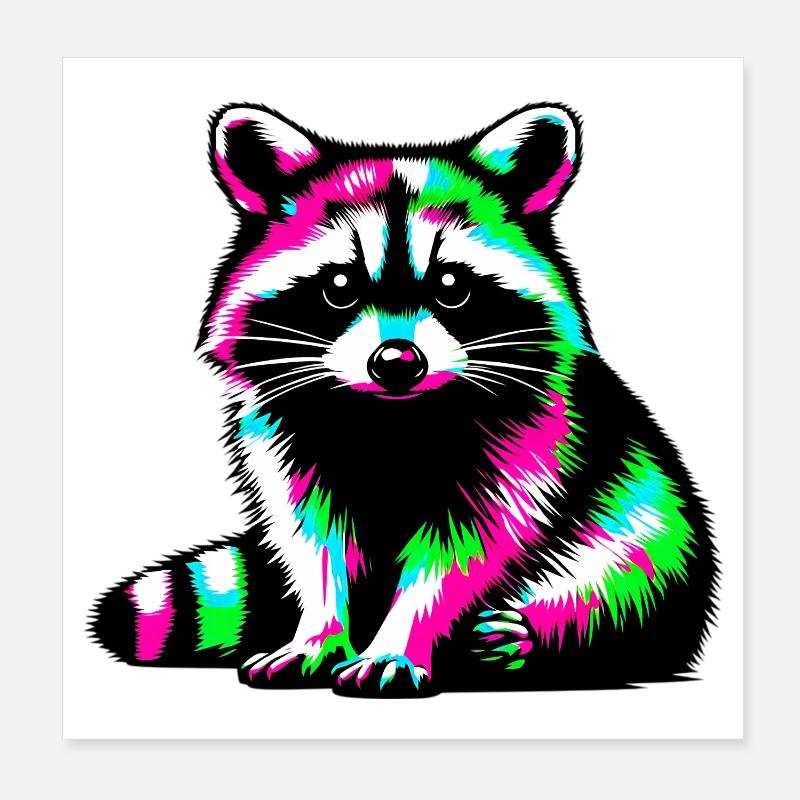 Waschbär Poster 20x20 cm