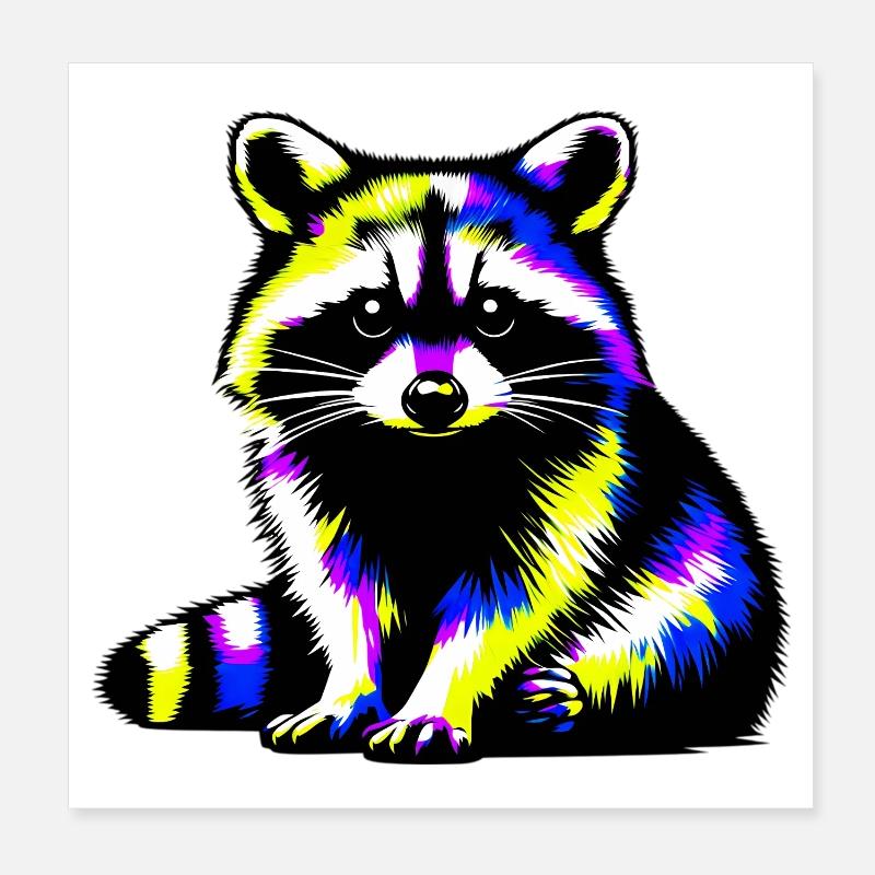Raton laveur Poster 20 x 20 cm