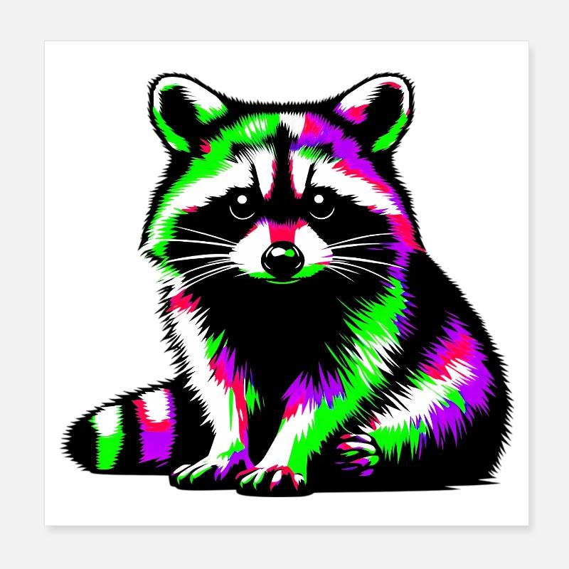 Raton laveur Poster 20 x 20 cm