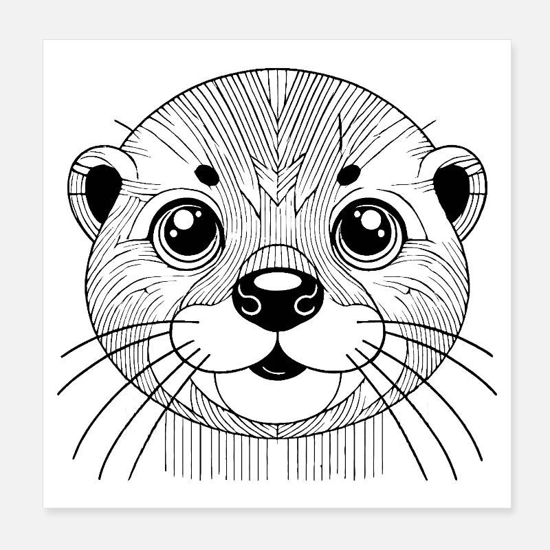 Otter Poster 20x20 cm