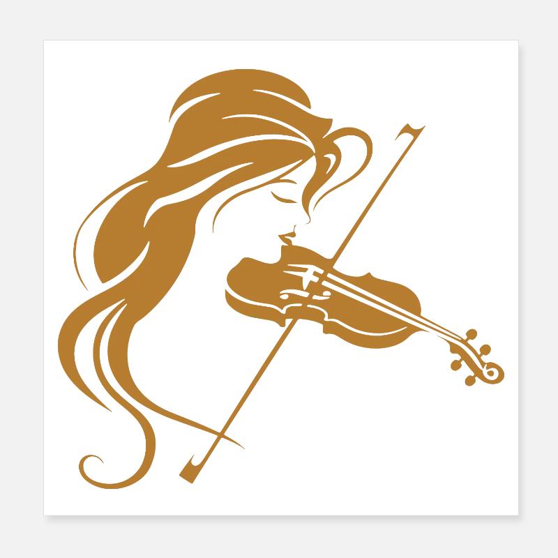 Violinist Graphics Poster 8" x 8" (20x20 cm)