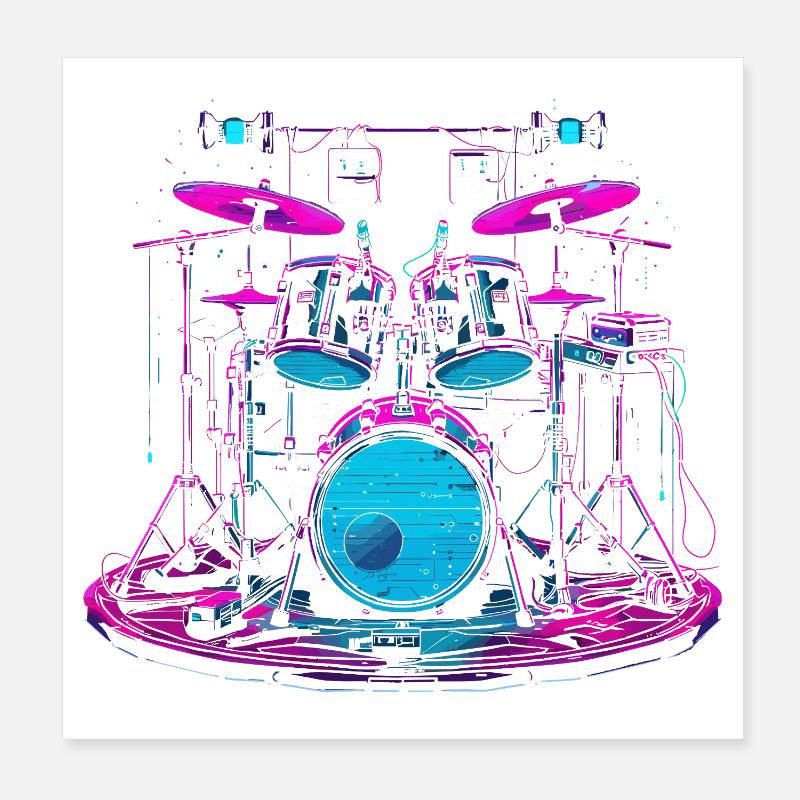 Drums Graphics Poster 8" x 8" (20x20 cm)
