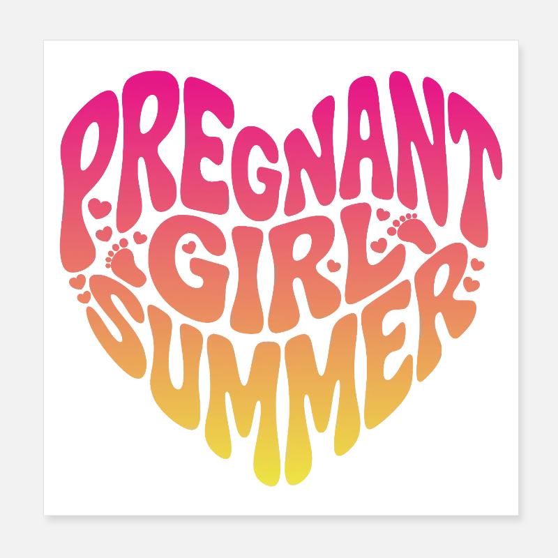 Fille enceinte Été Poster 20 x 20 cm