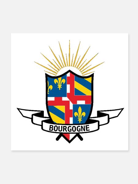 Bourgogne - Poster 20 x 20 cm - blanc - Devant